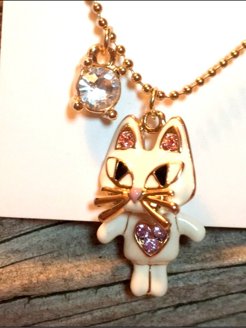 🖤Betsey Johnson® Adorable Women’s Crystal Cat Necklace🖤